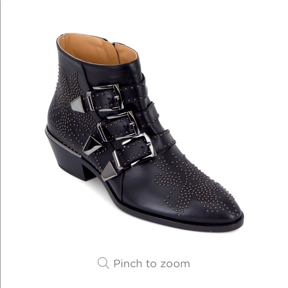 Chloe Shoes - Chloe susanna black leather studded ankel boot